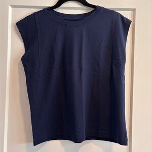 LOFT Women’s Navy Blue Cap Sleeve XXSP T-Shirt